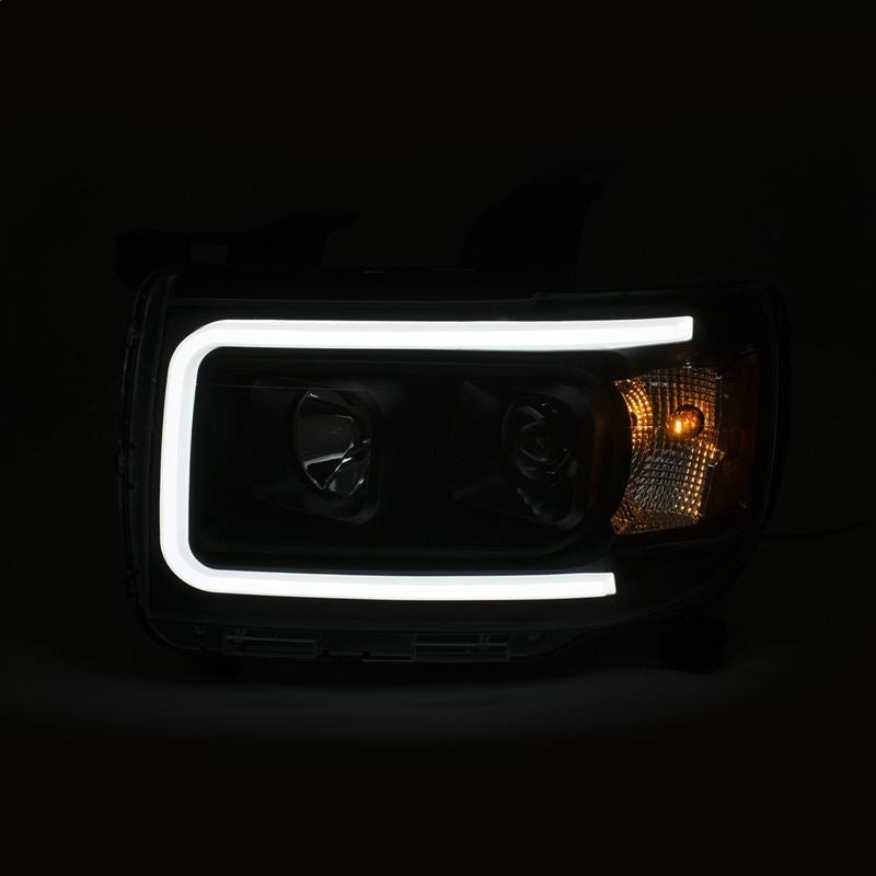 ANZO USA 2015+ GMC Canyon Projector Headlights w/ Plank Style Design Black w/ Amber (111381)