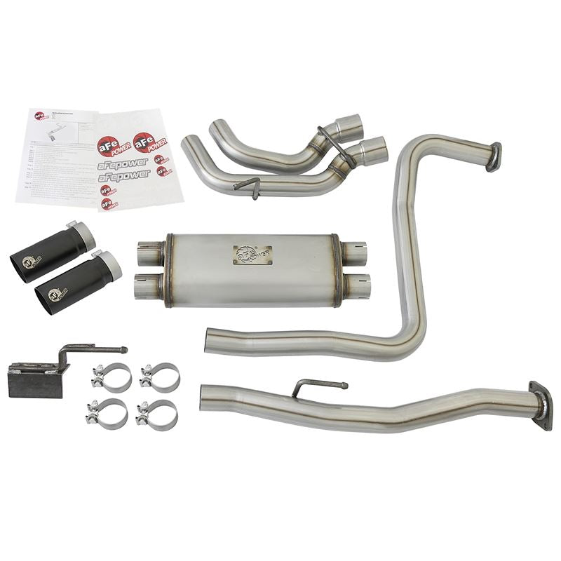 aFe Rebel Series 3 IN 409 Stainless Steel Cat-Back Exhaust System w/Black Tips (49-46124-B)