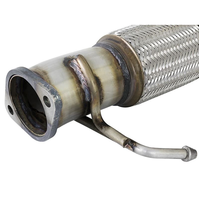 aFe POWER Twisted Steel Downpipe 2-1/2 IN 304 Stainless Steel w/ Cat (48-37001-1HC)