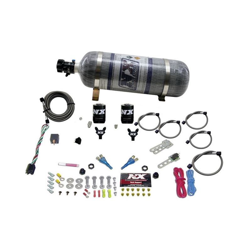 Nitrous Express Dual Nozzle Sport Compact Nitrous Kit (35-50-75HP) w/12lb Bottle (20616-12)