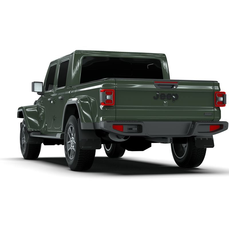 Rally Armor Black Mud Flap/Army Green Logo for 2019-22 Jeep JT Gladiator (MF84-BLK-AGN)