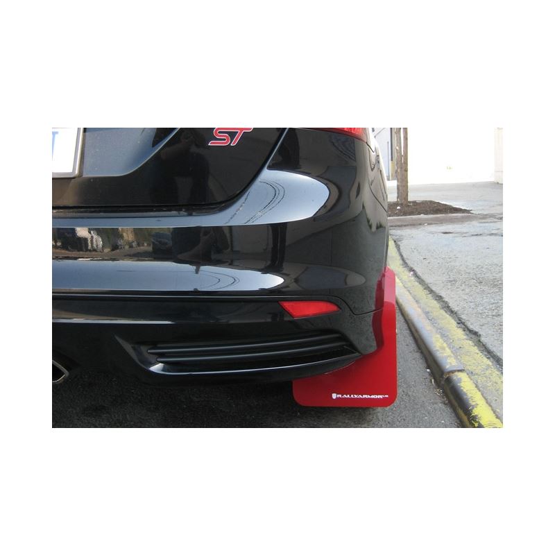 Rally Armor Black Mud Flap/Grey Logo for 2013-2018 Ford Focus (MF27-UR-BLK/GRY)