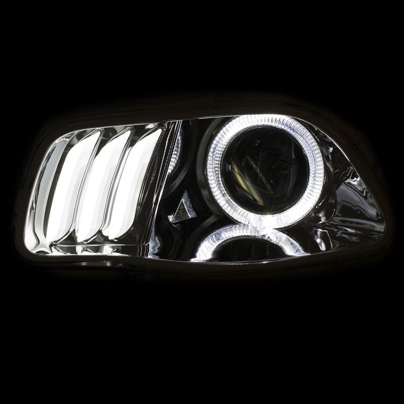 ANZO USA 2014-2016 Jeep Cherokee Projector Headlights Chrome clear w/ white and Red (111354)