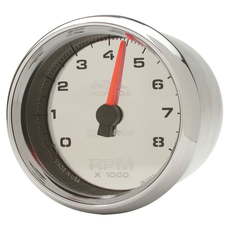 AutoMeter Pro-Cycle Gauge Tach 2-5/8in 8K Rpm 2and4 Cylinder Chrome (19308)