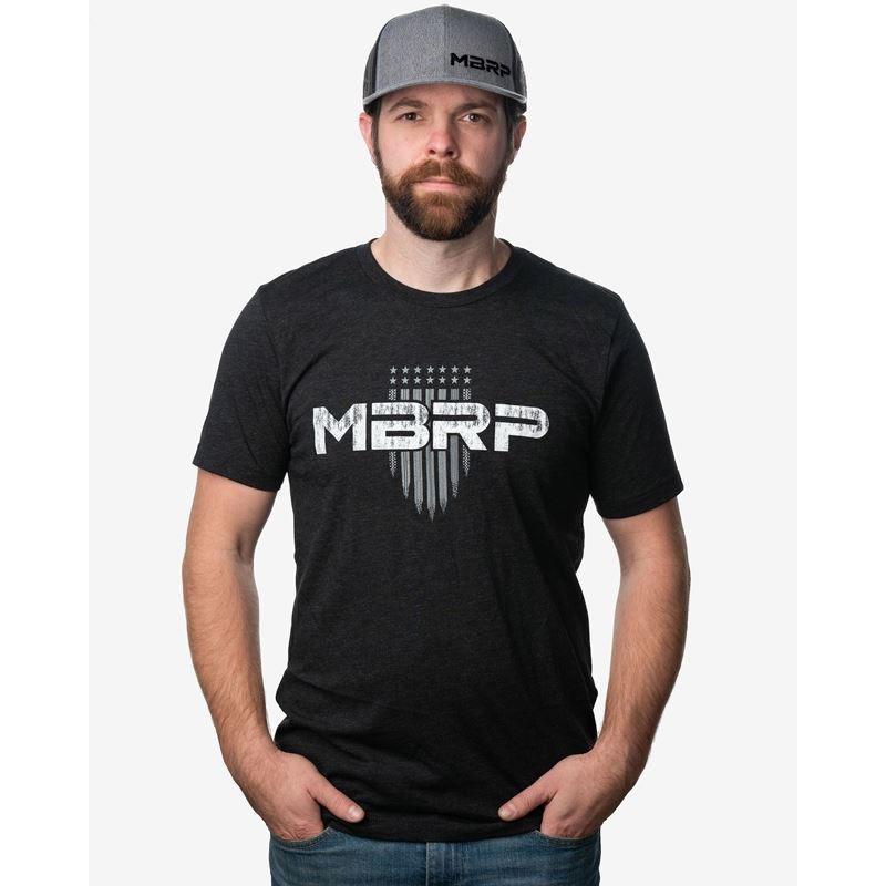 MBRP Exhaust T-Shirt. Shield Logo. Grey. XXL (A6281)