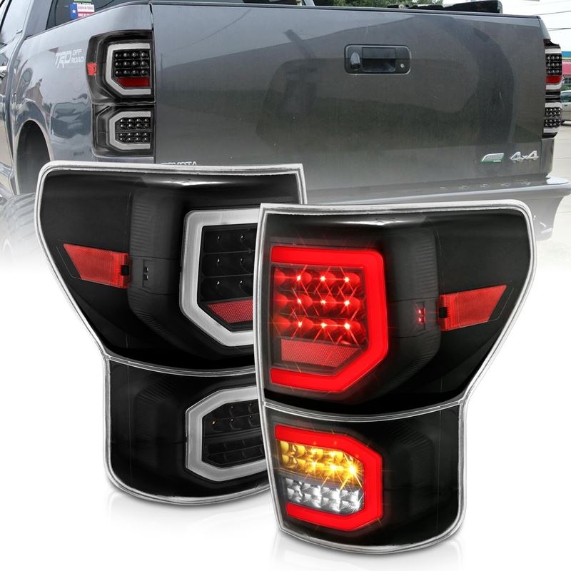 ANZO USA Tail Light Assembly, LED, Clear Lens, Black Housing, Pair, (311336)