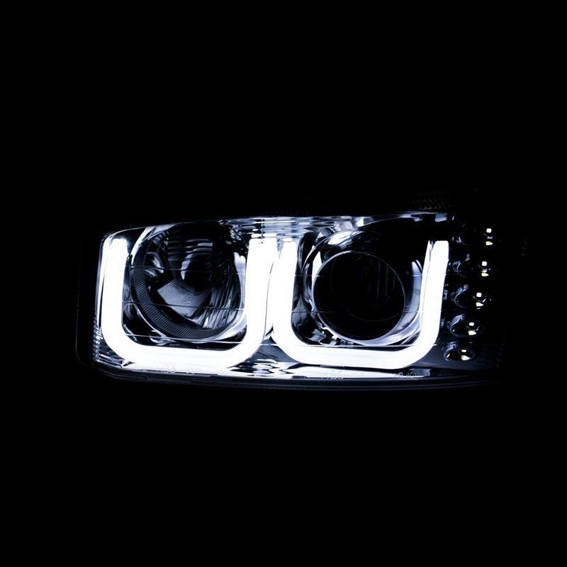 ANZO USA 1999-2006 Gmc Sierra 1500 Projector Headlights w/ U-Bar Chrome (111304)