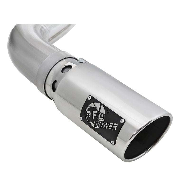 aFe Atlas 4 IN Aluminized Steel DPF-Back Exhaust System w/ Polished Tip (49-03106-P)