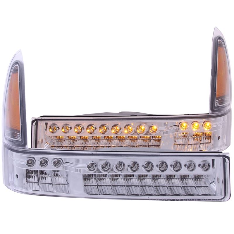 ANZO USA 2000-2004 Ford Excursion LED Parking Lights Chrome w/ Amber Reflector (511056)