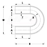 HPS Pefromance Aluminum Elbow Tubing 180 Degree, 1-1/2