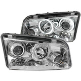 ANZO USA 2006-2010 Dodge Charger Projector Headlights w/ Halo Chrome (121382)