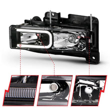 Load image into Gallery viewer, ANZO USA Crystal Headlight Set, Black Housing, Pair, w/Light Bar, (111498)