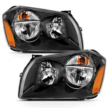 Load image into Gallery viewer, ANZO USA Crystal Headlight Set, Clear Lens, Black w/Amber Housing, Pair, (111425)