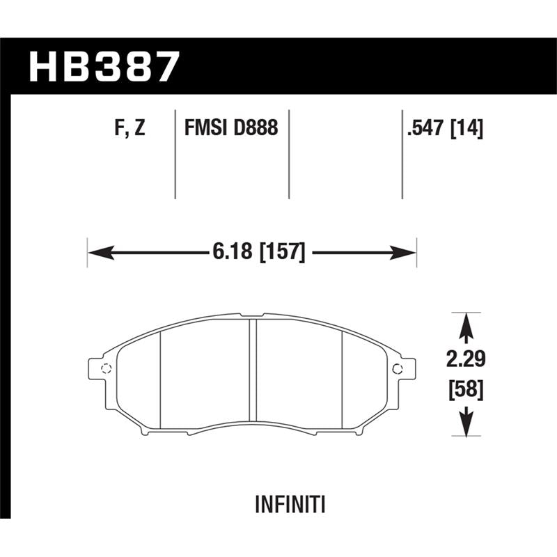 Hawk Performance Performance Ceramic Brake Pads (HB387Z.547)