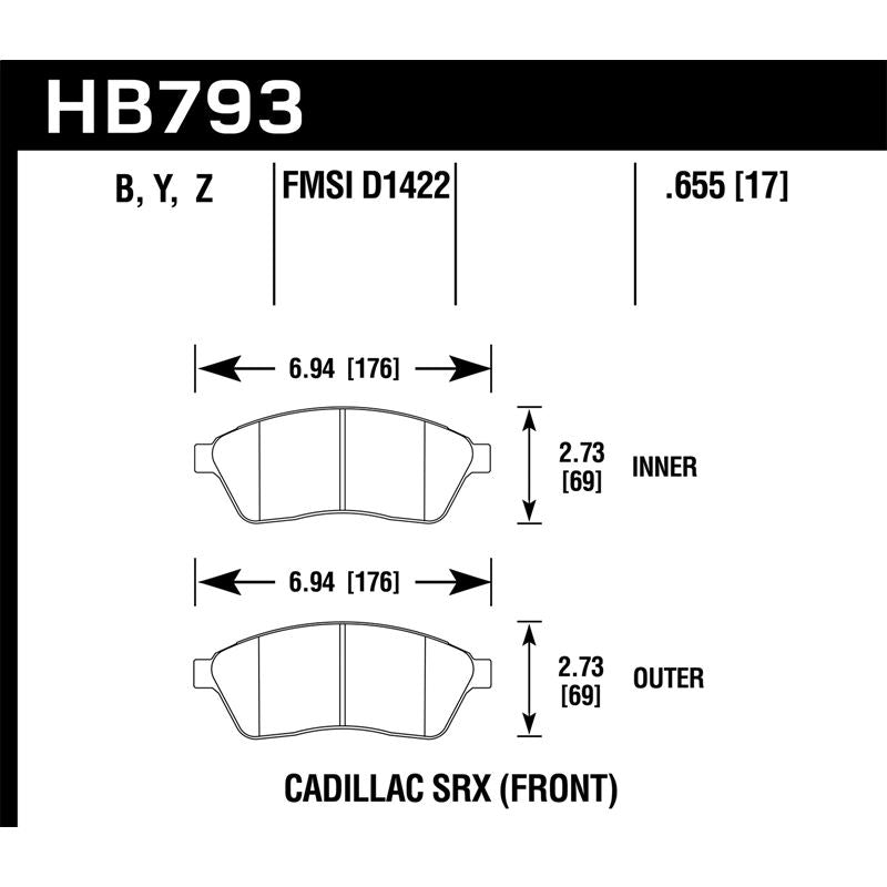 Hawk Performance Performance Ceramic Brake Pads (HB793Z.655)