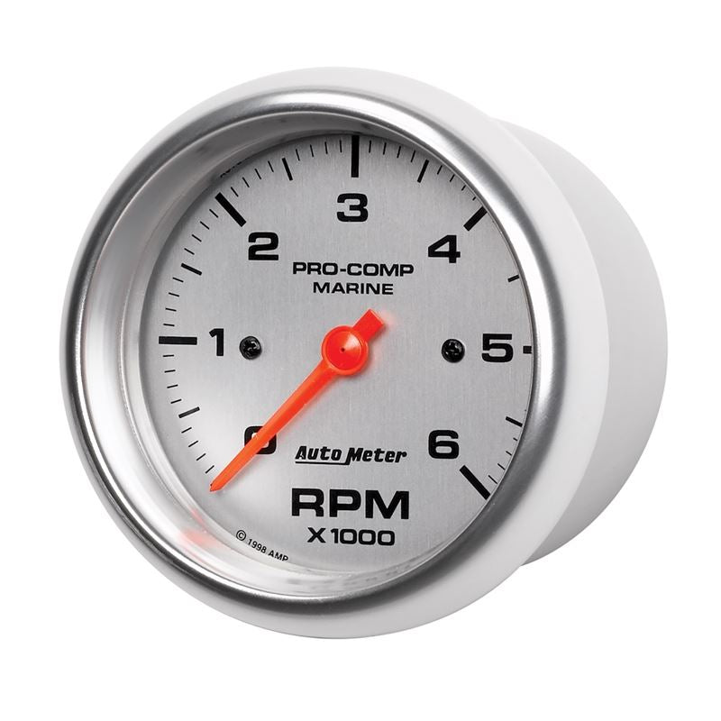 AutoMeter Marine Silver Ultra-Lite Gauge 3-3/8in Tachometer 6K RPM (200752-33)