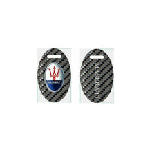 Load image into Gallery viewer, Fabspeed Maserati Silver and Blue Carbon Fiber Keyring (FS-CF-CKR-MASB)