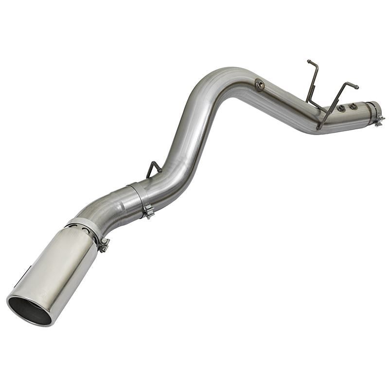 aFe Large Bore-HD 4 IN 409 Stainless Steel DPF-Back Exhaust System w/Polished Tip (49-44085-P)