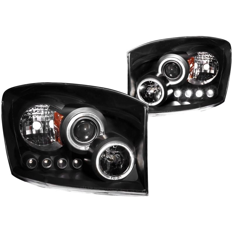 ANZO USA 2006-2008 Dodge Ram 1500 Projector Headlights w/ Halo Black (111209)