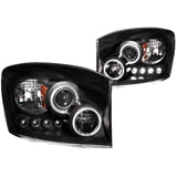 ANZO USA 2006-2008 Dodge Ram 1500 Projector Headlights w/ Halo Black (111209)