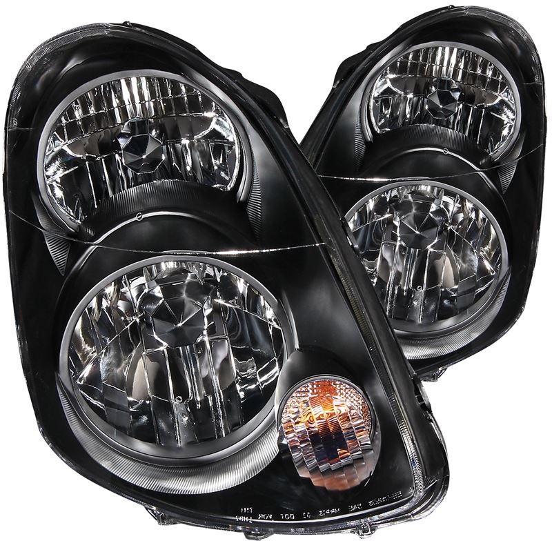 ANZO USA 2003-2004 Infiniti G35 Crystal Headlights Black (121172)