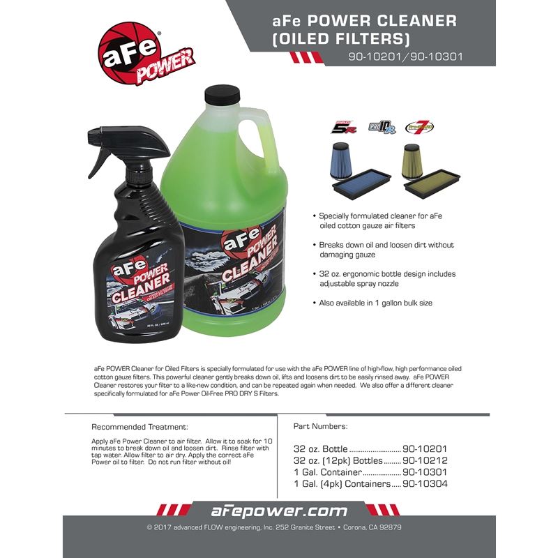 aFe Magnum FLOW Pro 5R Air Filter Power Cleaner, 32 oz Spray Bottle (90-10201)