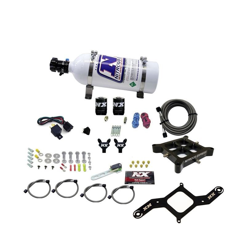 Nitrous Express 4150 Billet Crossbar Pro-Power Nitrous Kit (100-500HP) w/5lb Bottle (60542-05)