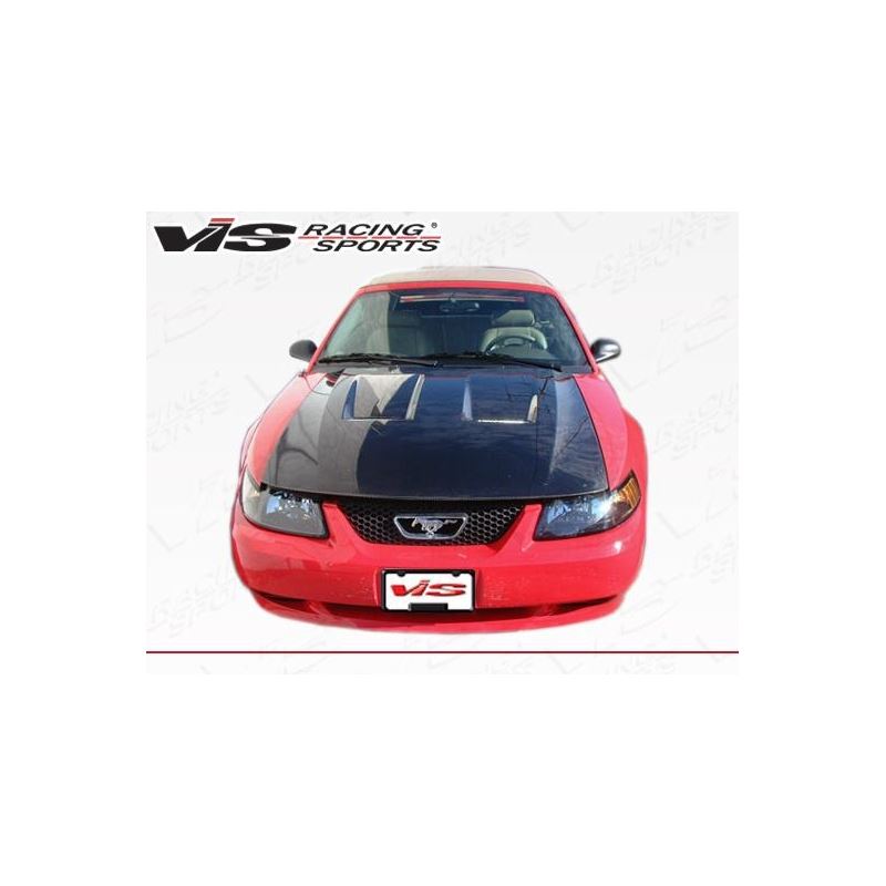 VIS Racing Heat Extractor Style Black Carbon Fiber Hood (99FDMUS2DGT-010C)