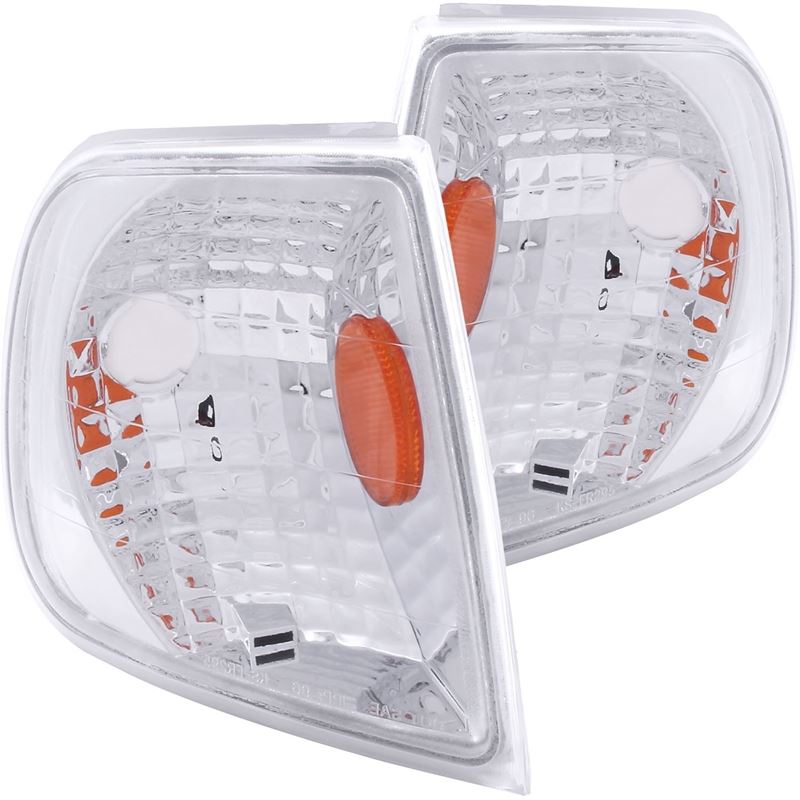 ANZO USA Corner Lights 1997-2003 Ford F-150 Euro Corner Lights Chrome w/ Amber Reflector (521012)