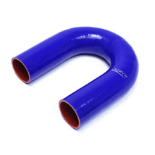 Load image into Gallery viewer, HPS 1.75&quot; ID High Temp 4 ply Reinforced Silicone 180 Degree U Bend Elbow Co (HTSEC180-175-BLUE)