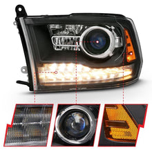 Load image into Gallery viewer, ANZO USA Projector Headlight Set w/Halo, w/Plank Style Switchback, Matte Black, Pair, OE Style, (111489)