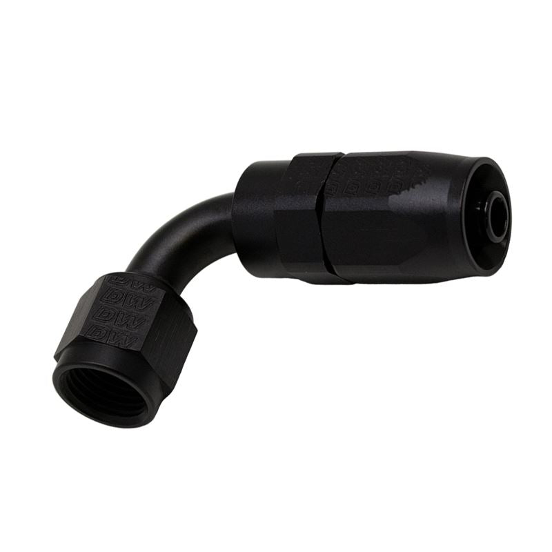 DeatschWerks 6AN Female Swivel 90-Degree Hose End CPE - Anodized Matte Black(6-02-0803-B)