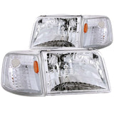 ANZO USA 1993-1997 Ford Ranger Crystal Headlights Chrome w/ Corner Lights 2pc (111119)