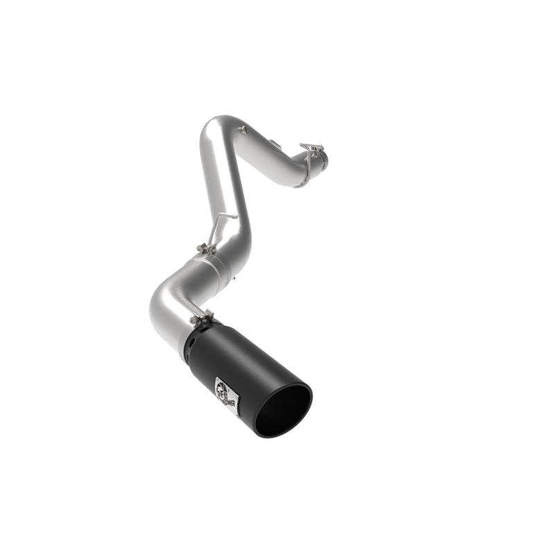 aFe Large Bore-HD 5 IN 409 Stainless Steel DPF-Back Exhaust System w/Black Tip(td)L5P(49-44125-B)