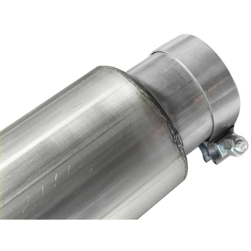 aFe Large Bore-HD 5 IN 409 Stainless Steel DPF-Back Exhaust System w/Polished Tip (49-43054-P)