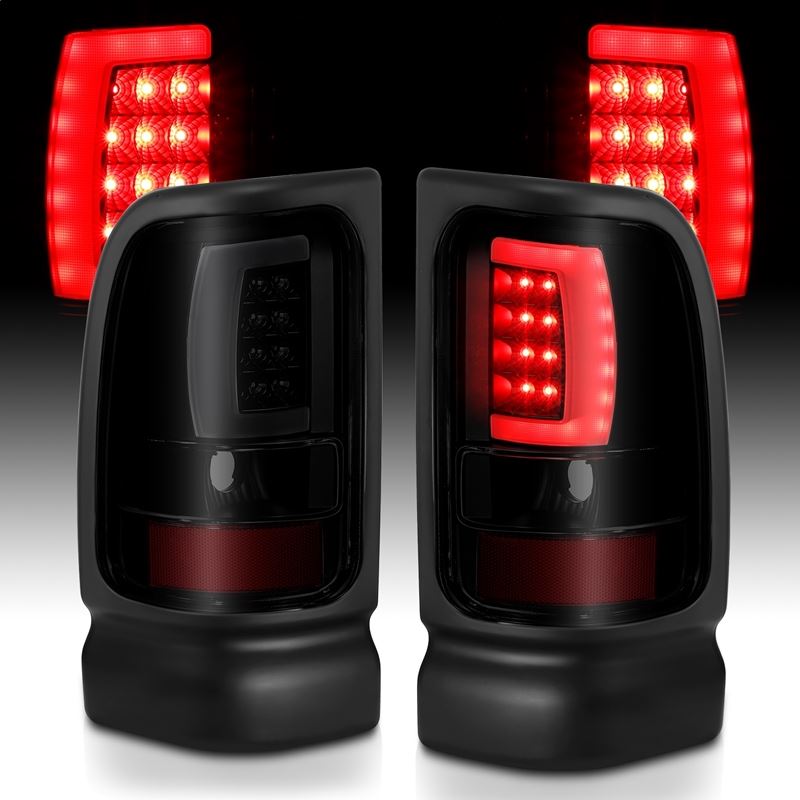 ANZO USA Tail Light Assembly, LED, Smoke Lens, Black Housing, Pair, (311340)