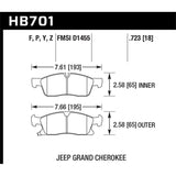 Hawk Performance HPS 5.0 Disc Brake Pad for 2011-2011 Jeep Grand Cherokee (HB701B.723)