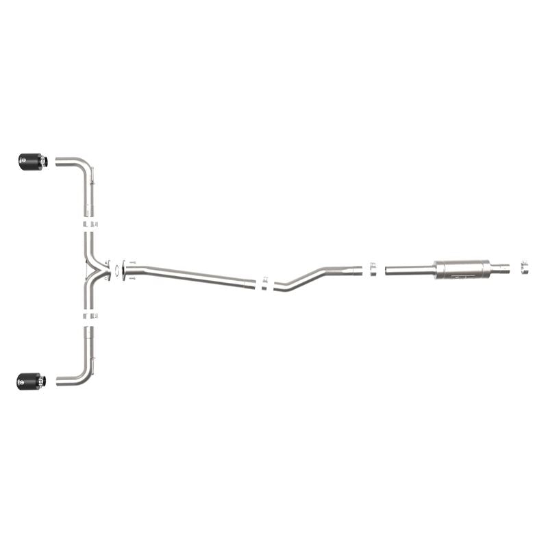 aFe Takeda 2-1/2 IN 304 Stainless Steel Cat-Back Exhaust System w/Black Tips (49-37015-B)