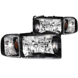 ANZO USA 1994-2001 Dodge Ram Crystal Headlights Black (111067)