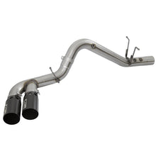 Load image into Gallery viewer, aFe Rebel XD 4 IN 409 Stainless Steel DPF-Back Exhaust w/Dual Black Tips (49-44089-B)