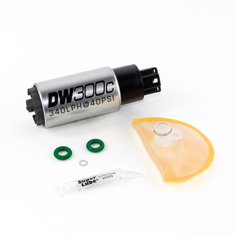 Deatschwerks DW300C series, 340lph compact fuel pump without mounting clips w/ Install Kit (9-307-1008)