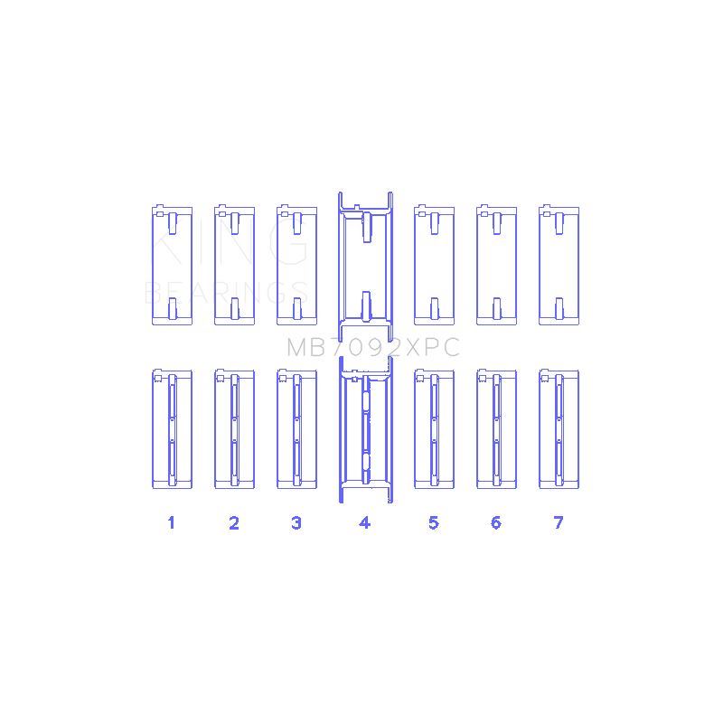 King Engine Bearings Main Bearing Set (MB7092XPC.026)