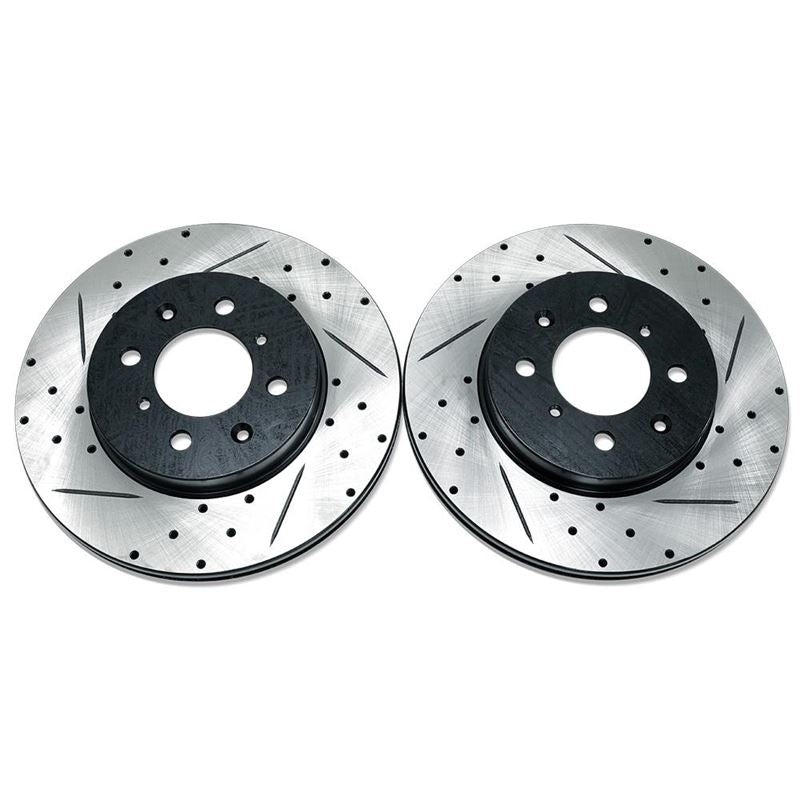 Blox Racing 90-01 Acura Integra (Excl Type-R) Front Slotted & Drilled Rotors - Pair (BXBS-10200)