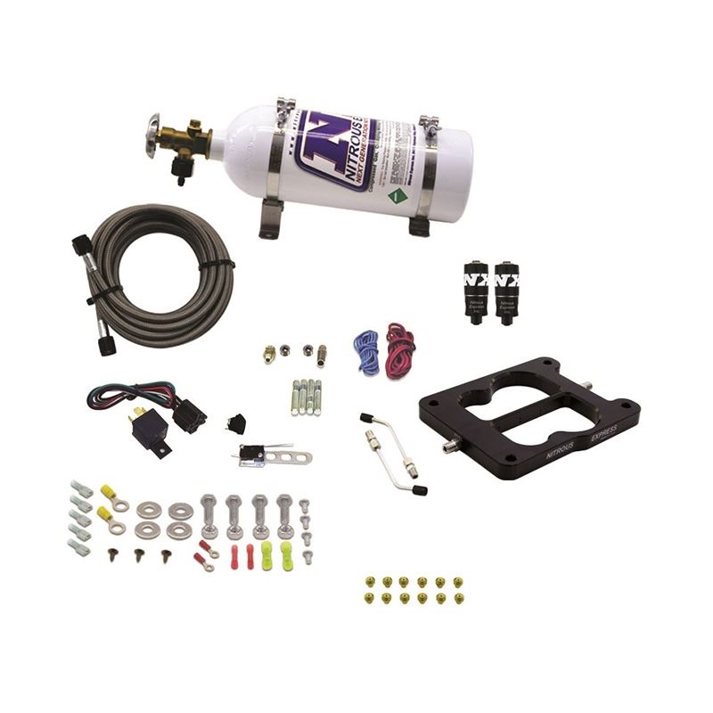 Nitrous Express Q-Jet/Holley Spread Bore Hitman Nitrous Kit (100-150-200HP) w/Composite Bottle (40080-12)