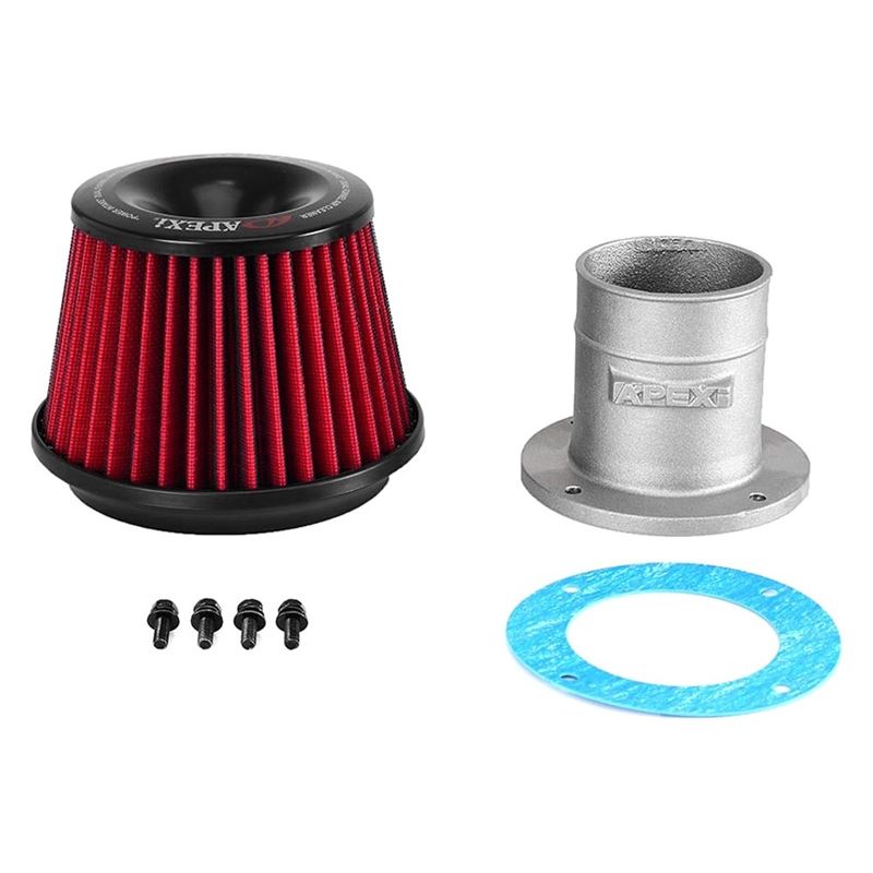 APEXi® Power Round Straight Red Air Filter and Adapter Flange (500-A026)