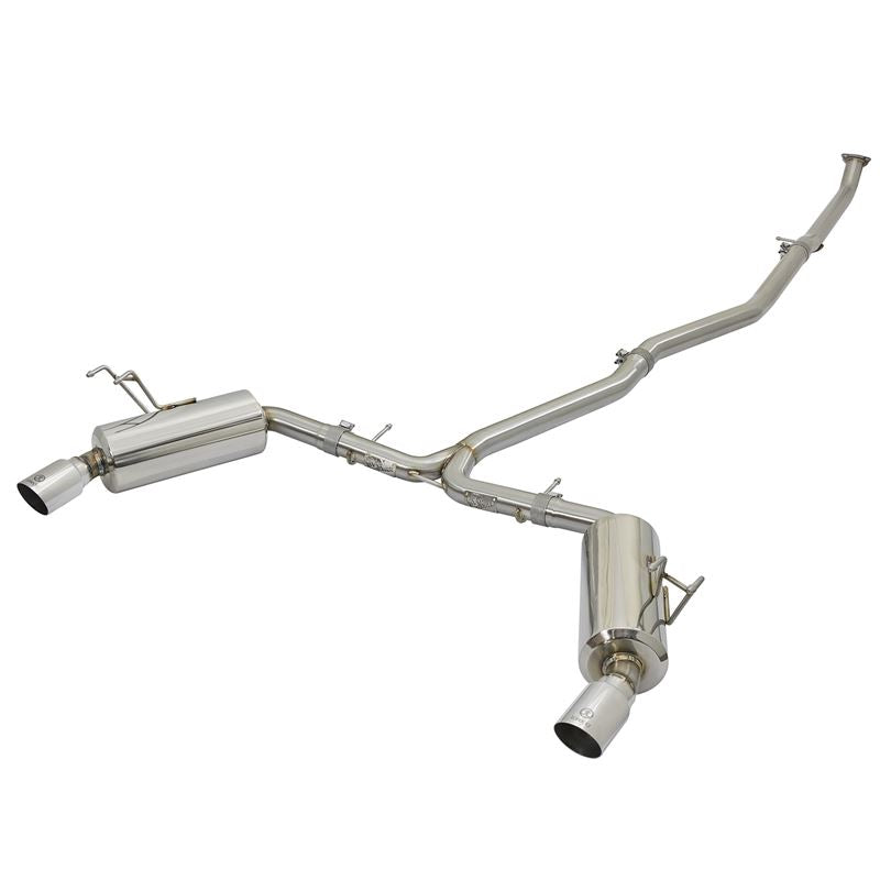 Takeda 2-1/4 to 2-1/2in 304 Stainless Steel Cat-Back Exhaust w/Polished Tips (49-36615-P)