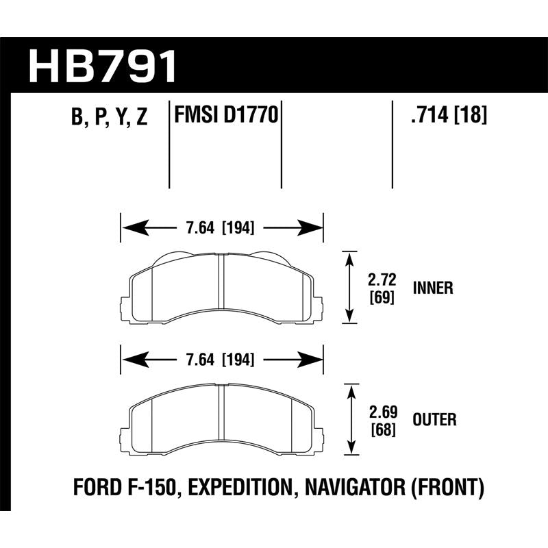 Hawk Performance Performance Ceramic Brake Pads (HB791Z.714)