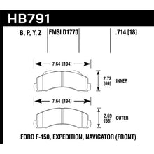 Load image into Gallery viewer, Hawk Performance Performance Ceramic Brake Pads (HB791Z.714)