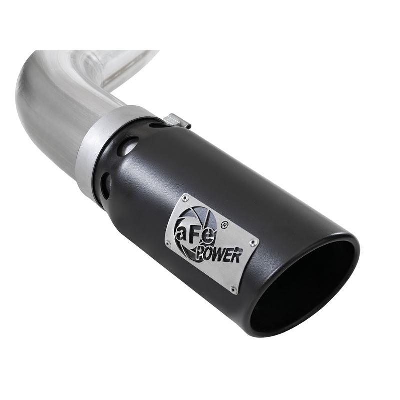 aFe Large Bore-HD 4 IN 409 Stainless Steel DPF-Back Exhaust System w/ Black Tip (49-43106-B)