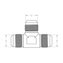 Load image into Gallery viewer, HPS Male AN Flare Tee Adapter (AN824-8)